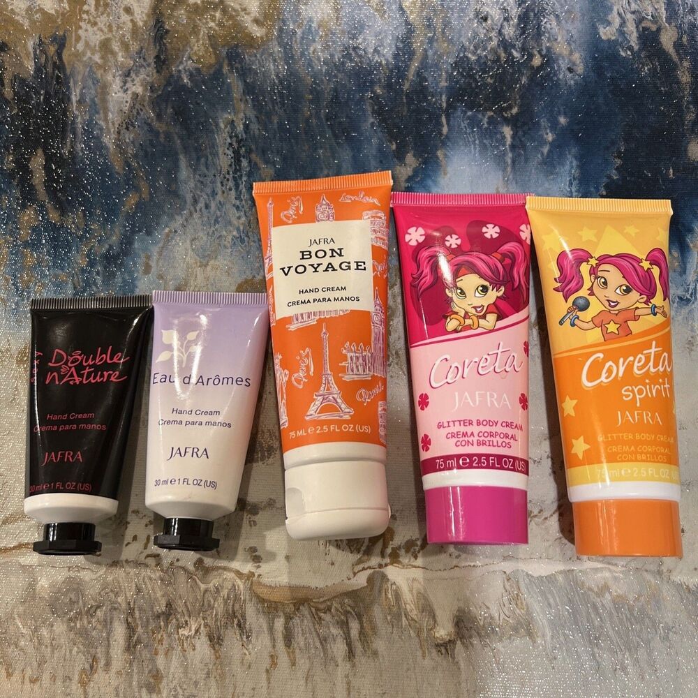 (5) JAFRA Bon Voyage Coreta Glitter Sexy Double Natura Eau D’aromes Hand Creams